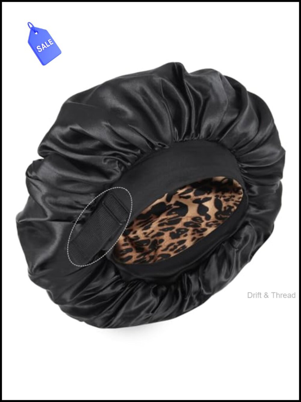 Double Layer Satin Sleep Cap Adjustable Reversible Hair Bonnet